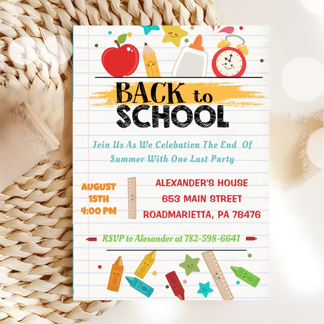 Back To School Party Invitation (Creator Uploaded)