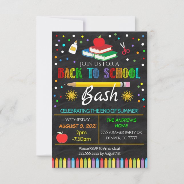 Back To School Party Invitation (Front)