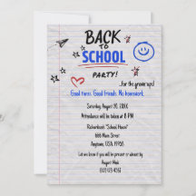 Back to School Party Invitation | Fun School Celeb
