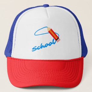 Back to School Pencil Writing Trucker Hat