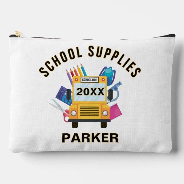 Back to School Personalized custom kids' Accessory Pouch (Front)