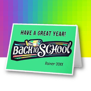 Back to School Personalized Folded Greeting Card
