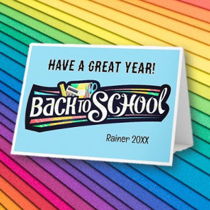Back to School Personalized Folded Greeting Card