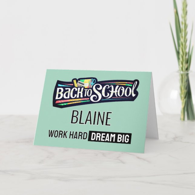 Back to School Personalized Greeting card (Front)