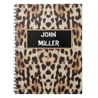 Back to school Personalized leopard skin print Notebook