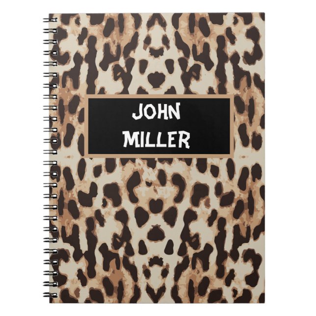 Back to school Personalized leopard skin print Notebook (Front)