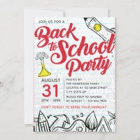 Back to School Pool Party Doodle Print
