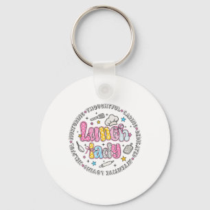 Back To School Preppy Coquette Bow Lunch Lady Squa Keychain