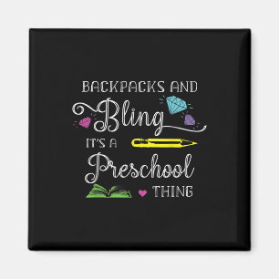 Back To School Preschool Backpacks And Bling  Magnet