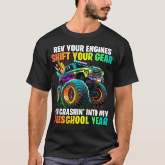  Back To School Preschool Monster Truck First Day  T-Shirt