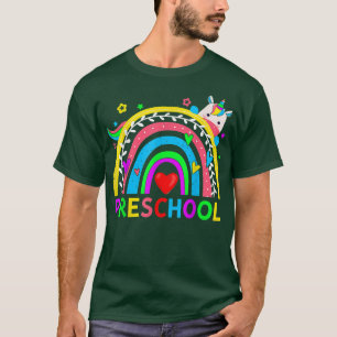 Back To School Preschool Rainbow Unicorn Teacher K T-Shirt