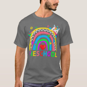 Back To School Preschool Rainbow Unicorn Teacher K T-Shirt