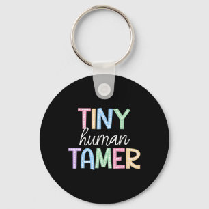 Back To School Preschool Teacher Women Outfits Tin Keychain