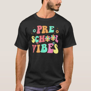 Back To School Preschool Vibes Groovy Teacher Wome T-Shirt