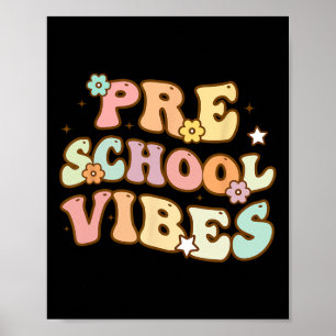 Back To School Preschool Vibes Retro Student Teach Poster