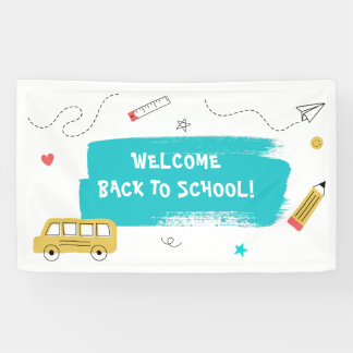 Back to School Presentation in Colorful Doodle  Banner
