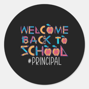 Back To School Principal  Classic Round Sticker