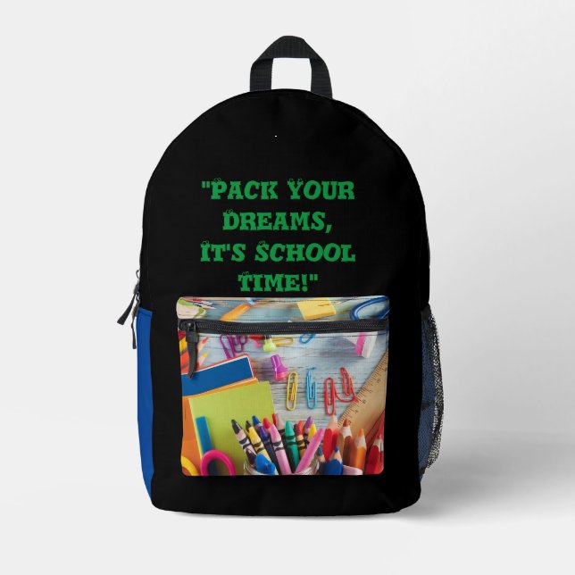  Back To School Print Cut Sew Backpack (Front)