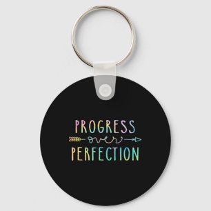 Back To School Progress Over Perfection Motivation Keychain