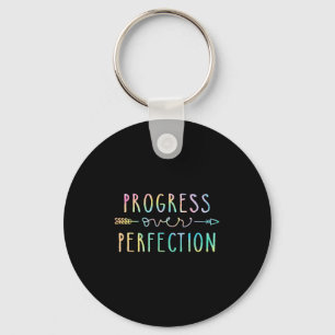 Back To School Progress Over Perfection Motivation Keychain