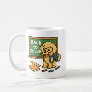 Back to School Pup – Cute Golden Retriever Coffee Mug