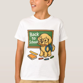 Back to School Pup – Cute Golden Retriever T-Shirt