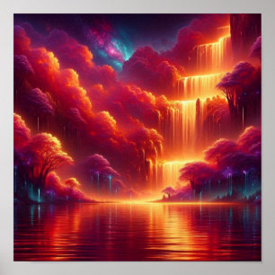 Back to School Radiant Crimson Sky Poster