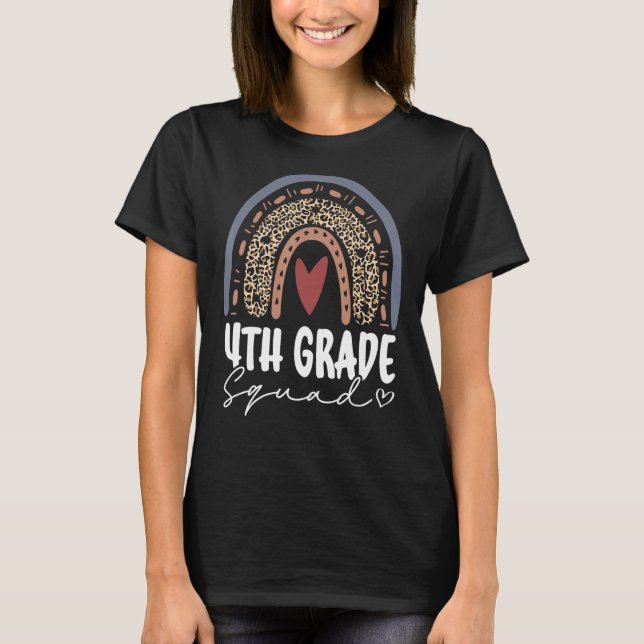 Back To School Rainbow 4th Fourth Grade Squad For  T-Shirt (Front)