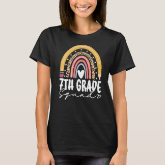 Back To School Rainbow 7th Seventh Grade Squad For T-Shirt