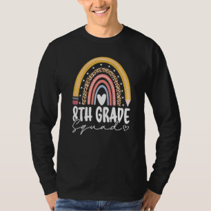 Back To School Rainbow 8th Eighth Grade Squad For  T-Shirt