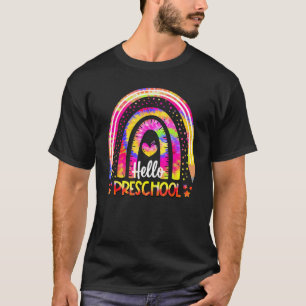 Back To School Rainbow Boho Tie Dye Teacher Hello T-Shirt