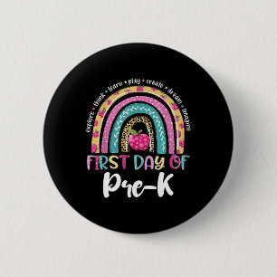 Back To School Rainbow Happy First Day Of Pre-k Gi 2 Inch Round Button