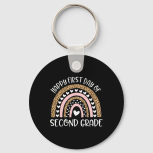 Back To School Rainbow Happy First Day Of Second G Keychain