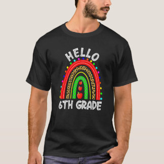 Back To School Rainbow Sixth Grade Squad Students  T-Shirt