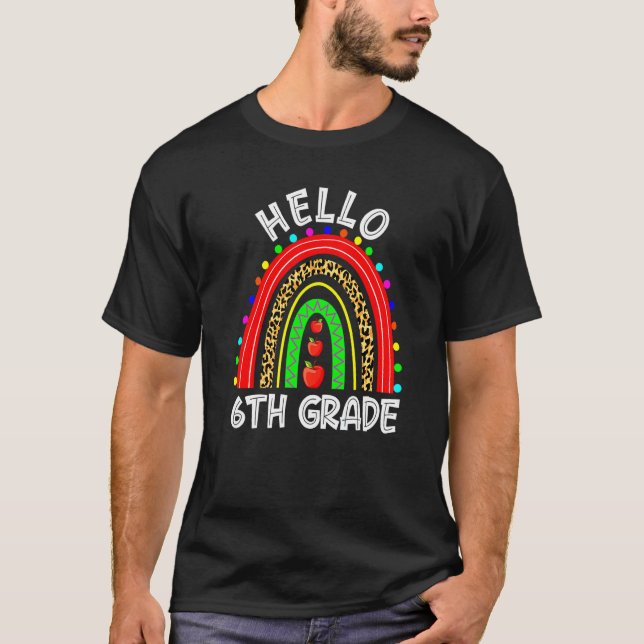 Back To School Rainbow Sixth Grade Squad Students  T-Shirt (Front)