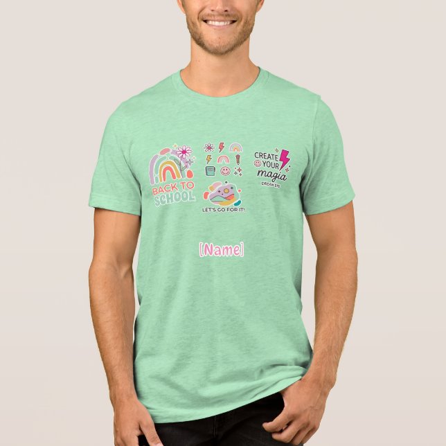 Back to School Rainbow Tri-Blend Shirt (Front)