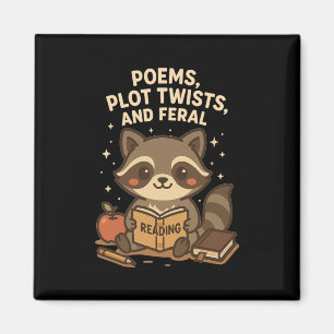 Back To School Reading Teacher Raccoon Poem Plot T Magnet