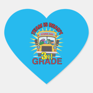 Back To School, Ready To 3rd Grade Heart Sticker
