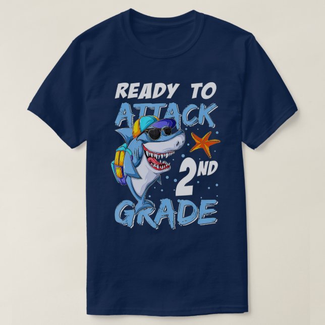 Back To School Ready To Attack First Day Kids (32) T-Shirt (Design Front)