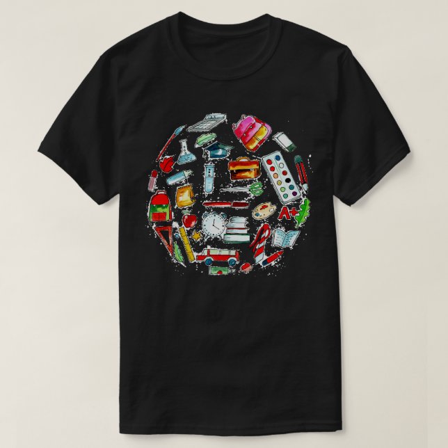 Back To School Realistic Object  T-Shirt (Design Front)
