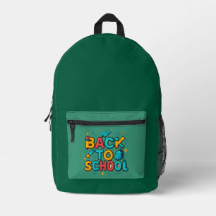 Back to School Retro 8-Bit Gamer Typography Design Printed Backpack