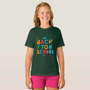 Back to School Retro 8-Bit Gamer Typography Design T-Shirt