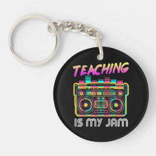 Back to School Retro Teaching is My Jam 80s Keychain