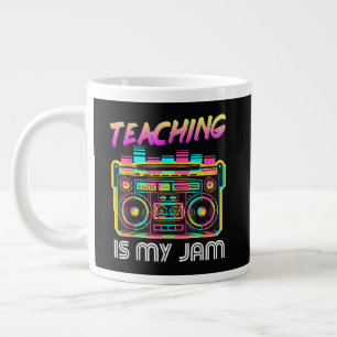 Back to School Retro Teaching is My Jam 80s Large Coffee Mug