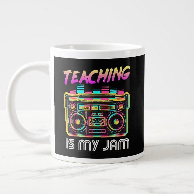 Back to School Retro Teaching is My Jam 80s Large Coffee Mug (Left)