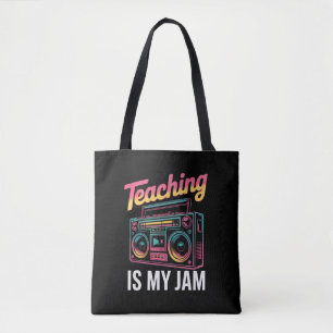 Back to School Retro Teaching is My Jam 80s  Tote Bag