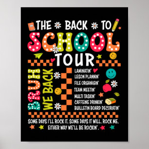 Back To School Retro The Teacher Tour Kindergarten Poster