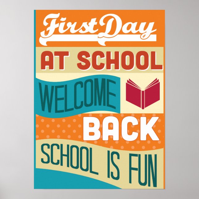 Back To School Retro Typography Poster (Front)