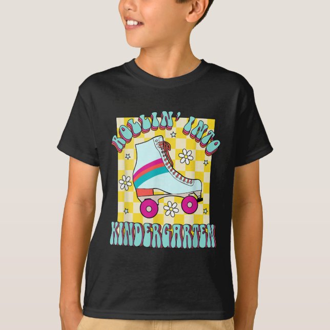 Back To School Rolling Into The Kindergarten Groov T-Shirt (Front)