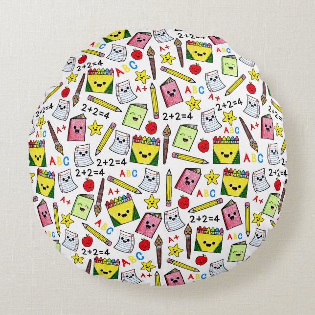 Back To School Round Pillow (Front)